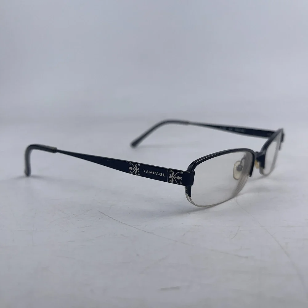 Rampage R 123 Women Eyeglasses Frame Black Metal Rectangle Half Rim 50-17-135 mm